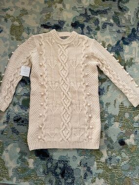 Petal & Pup Cream Cable Knit Sweater Dress